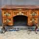 Antique baroque-style desk from Dresden with five drawers.