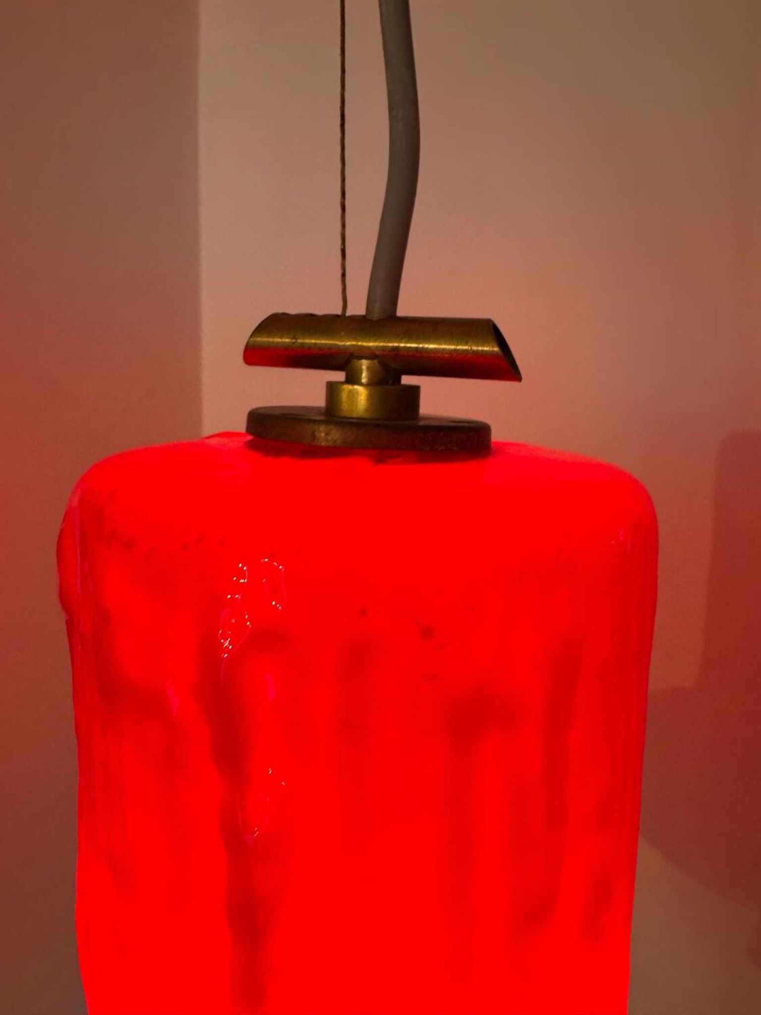 Brutalist glass paste chandelier from the 70s