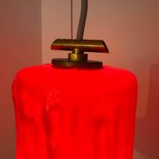 Brutalist glass paste chandelier from the 70s