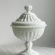 Footed cup, candy box with white opaline lid