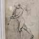 Framed drawing after an old master – Man pulling an animal
