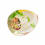 Sulfure glass paper press forms vintage multi-coloured egg