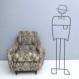 Pair of High-Quality Patterned Fabric Armchairs, Italy