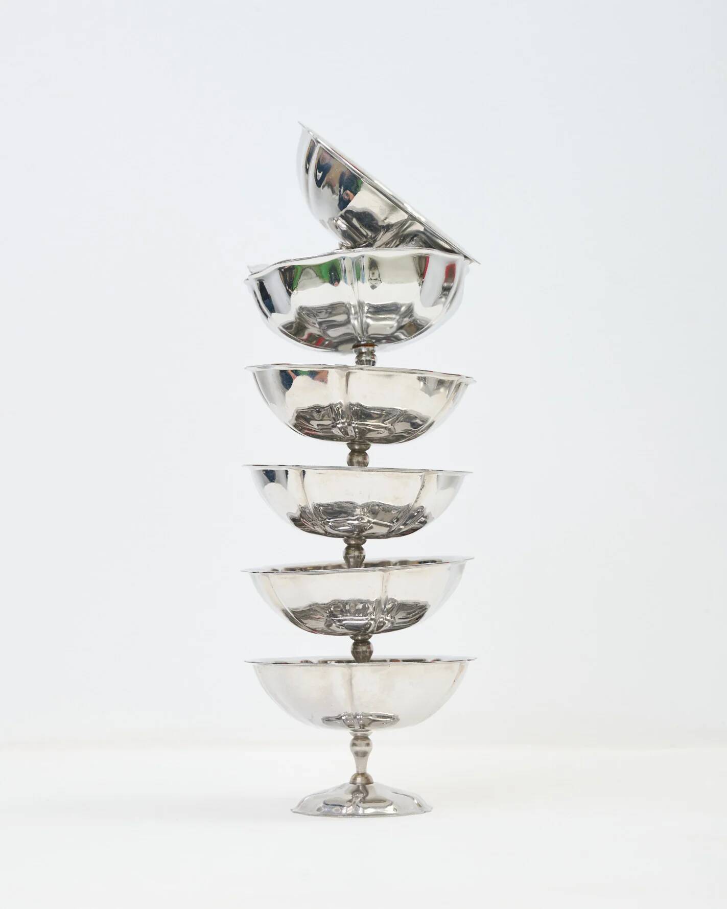 Coupes à dessert dentelées avec pied, 1970s