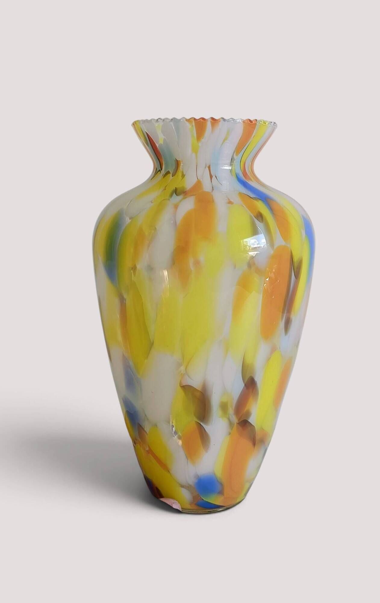 Vintage Murano glass vase, Italy, circa 1960, coloured artistic glass.