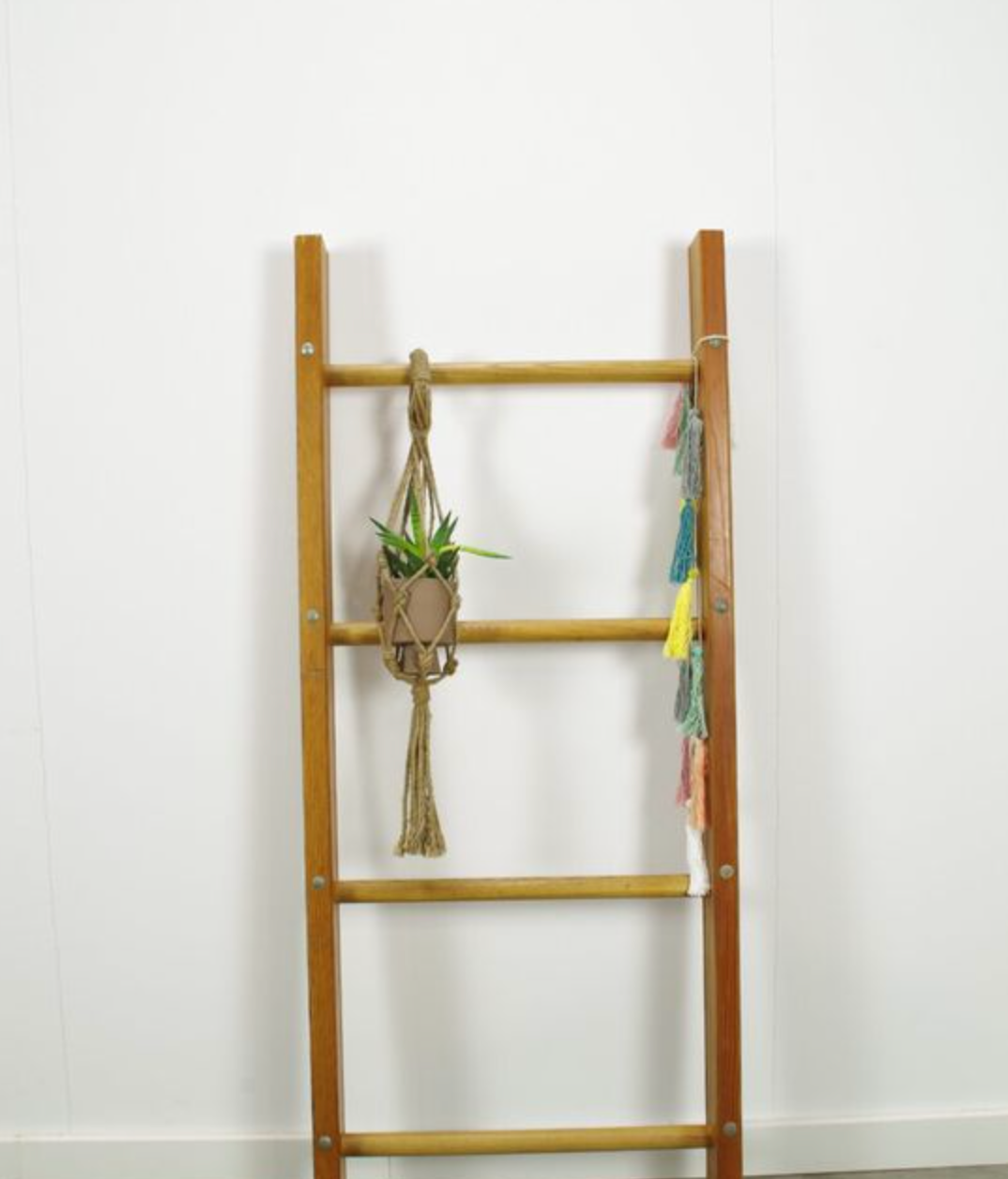 Vintage wooden decorative ladder