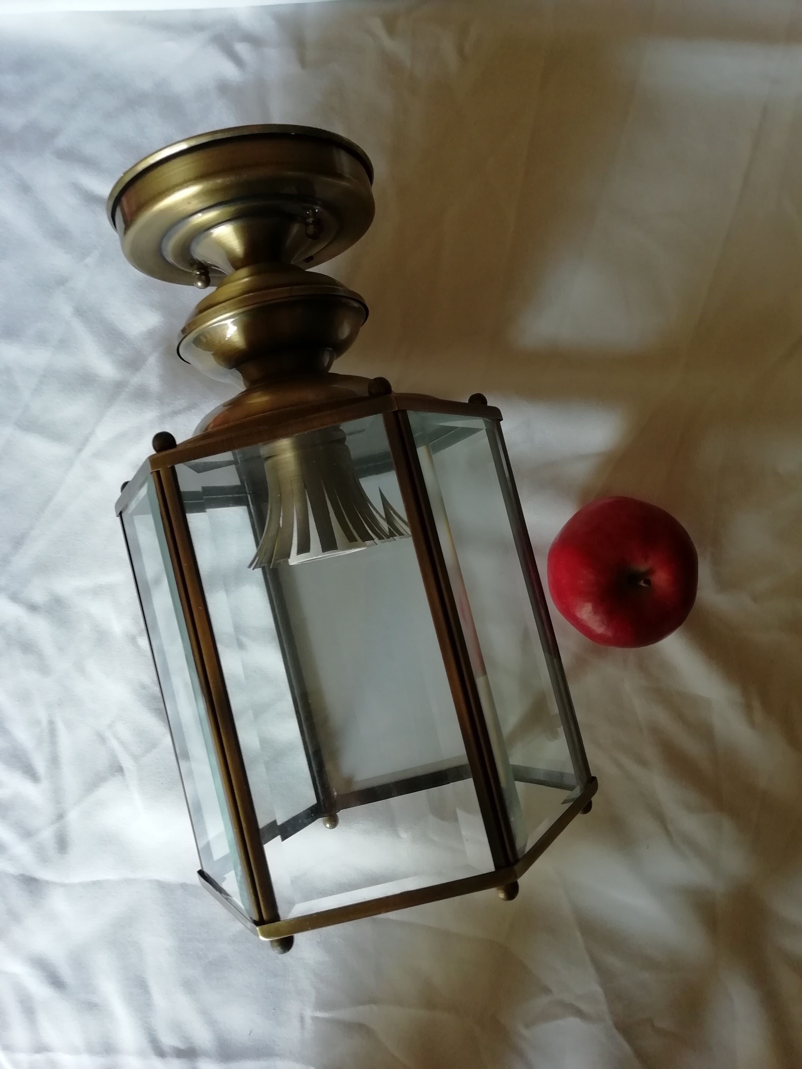 Gold metal ceiling light 1950/60