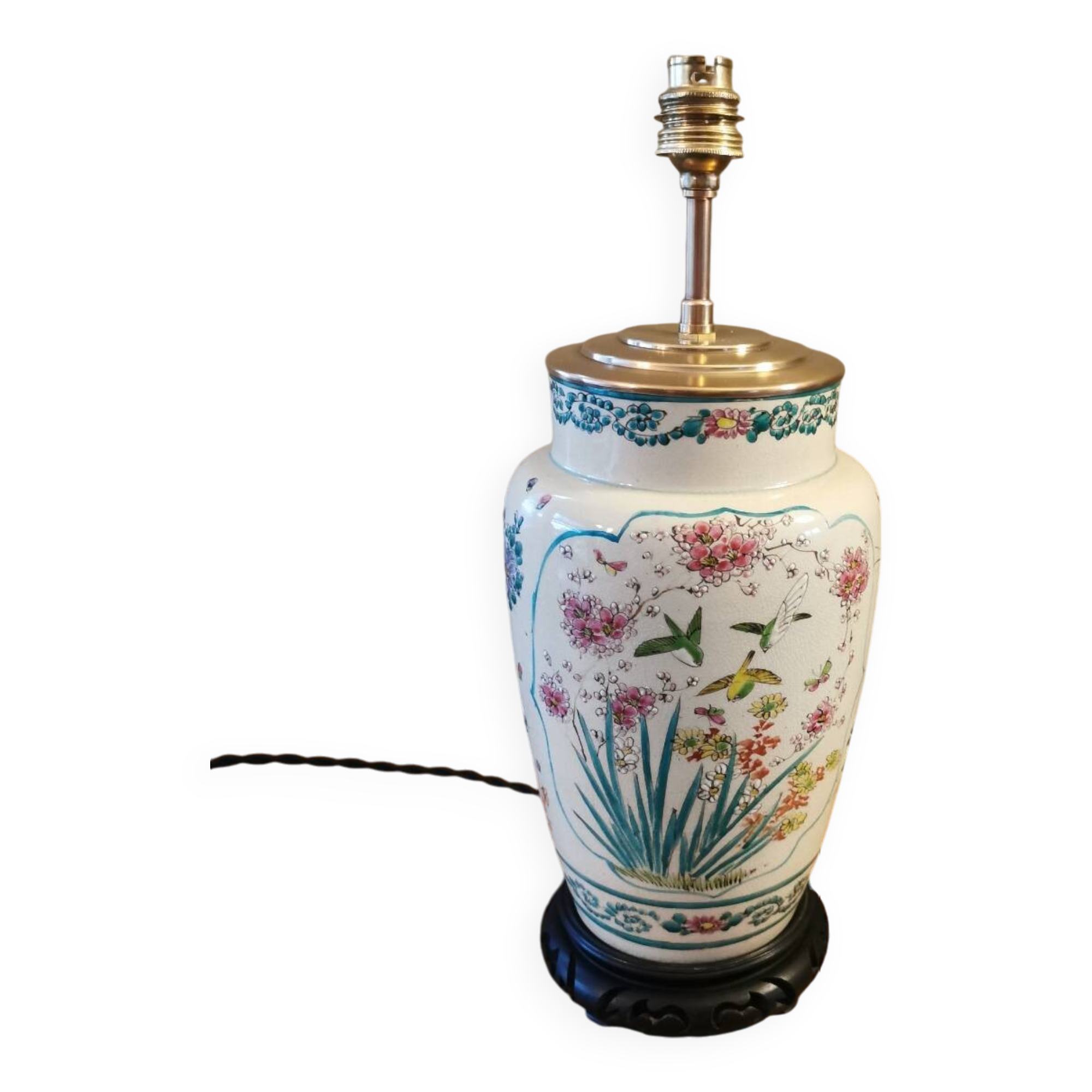 Antique Asian lamp base