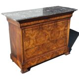 Louis Philippe chest of drawers in walnut bramble / st Anne's grey marble tray