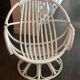 Vintage armchair in white lacquered rattan