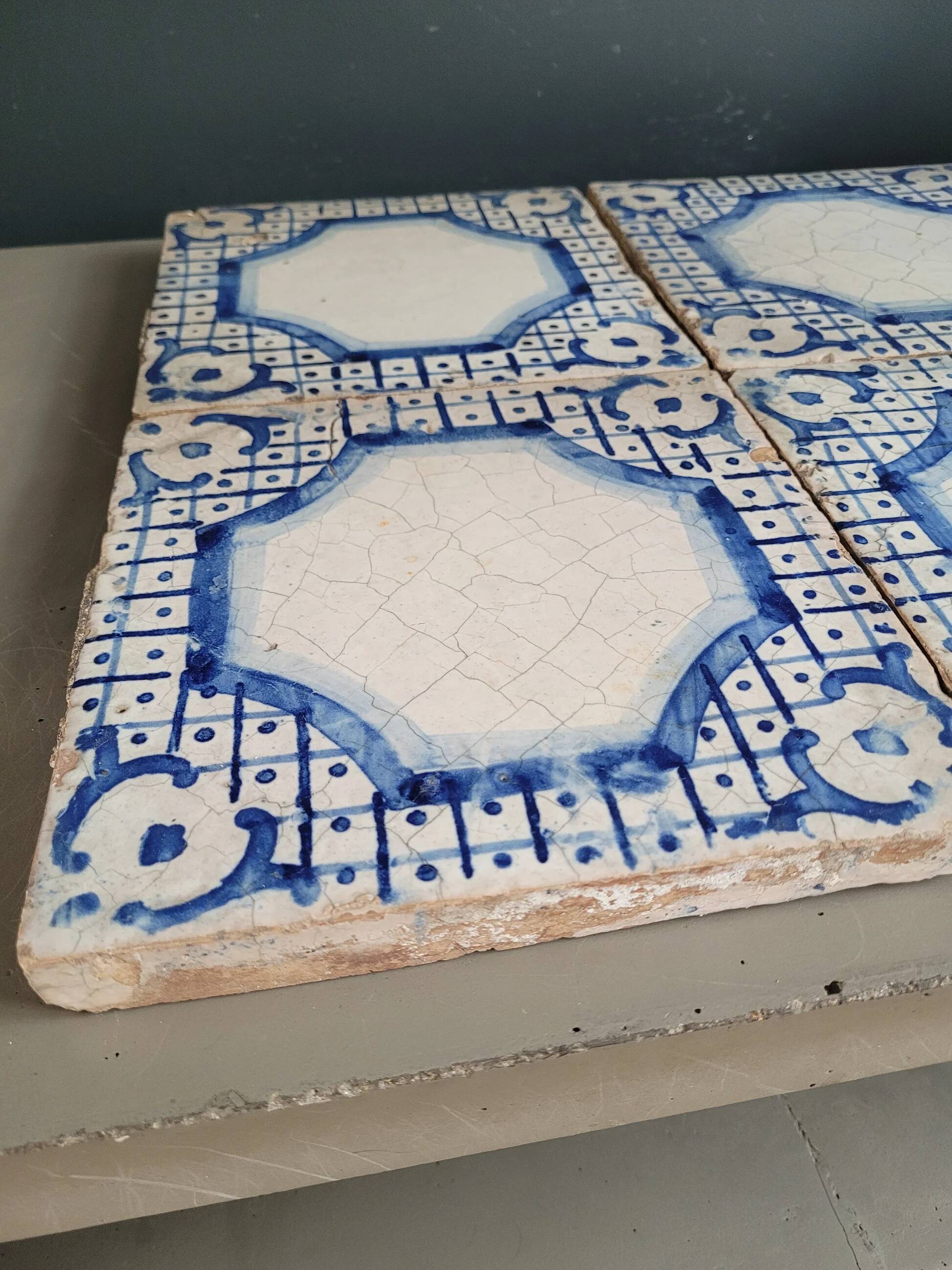4 old Italian ceramic tiles - Tomasso Bruno