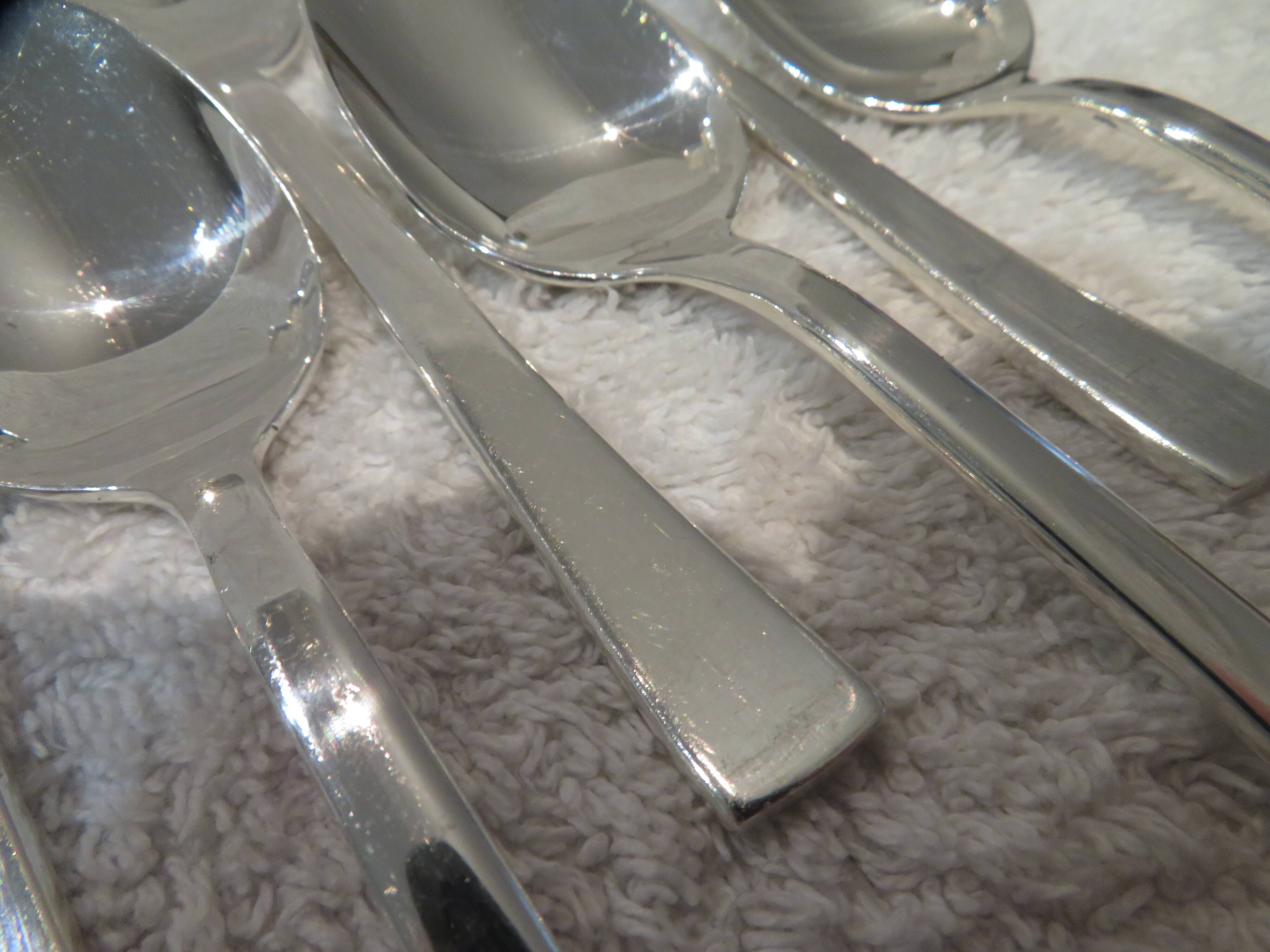 12 silver-plated coffee spoons by Christofle Concorde, 13.6 cm