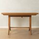 Unique dining/coffee table by Wilhelm Renz, 1950s, walnut, adjustable height