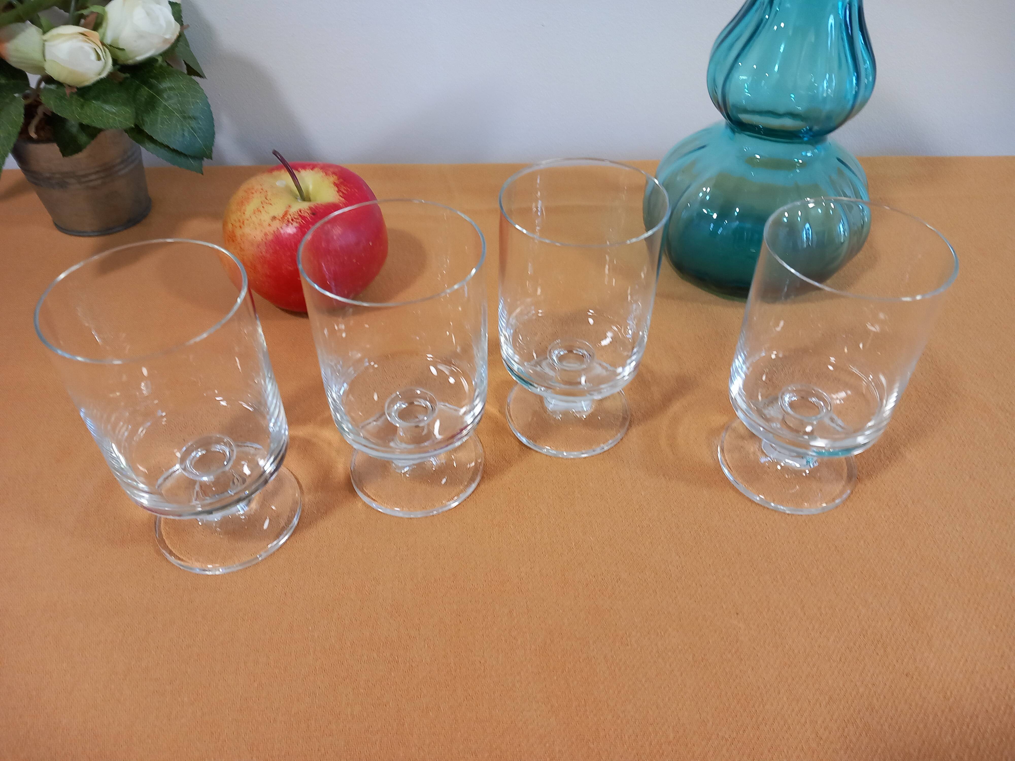 Set of 4 crystal stem glasses