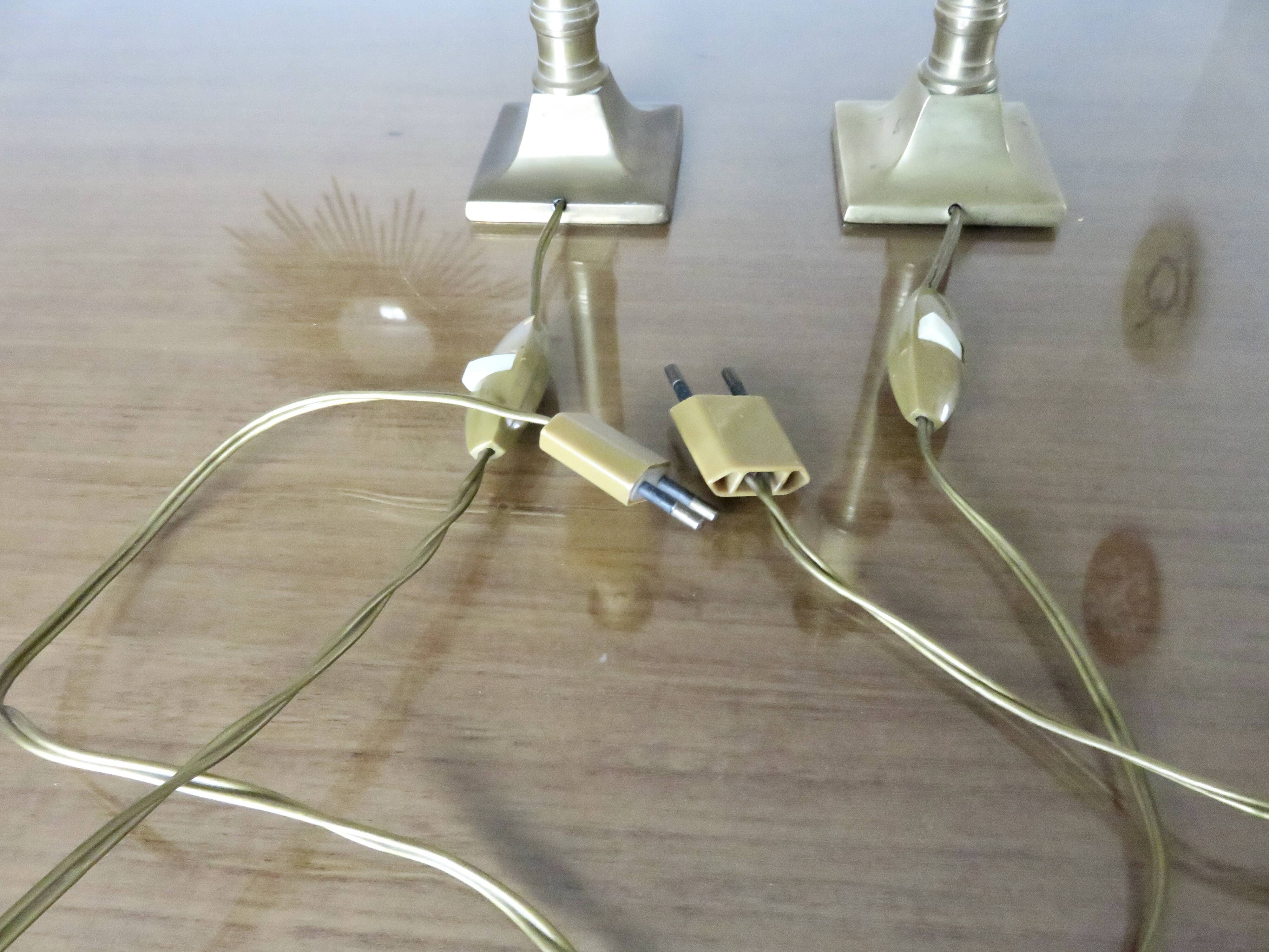 Pair of Empire bronze lamps