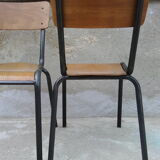 Two vintage school chairs