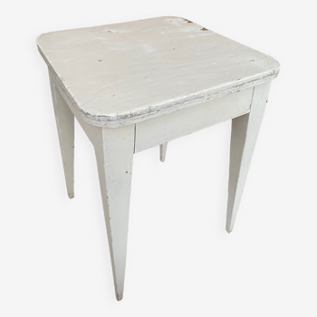 Vintage white wooden stool