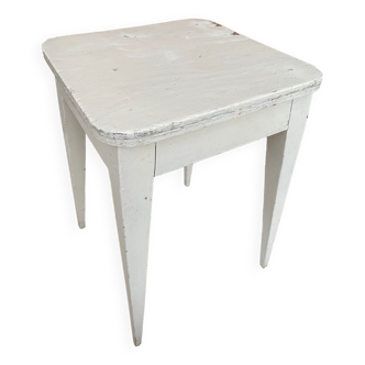 Vintage white wooden stool