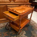 Serving table in blond cherrywood with removable top