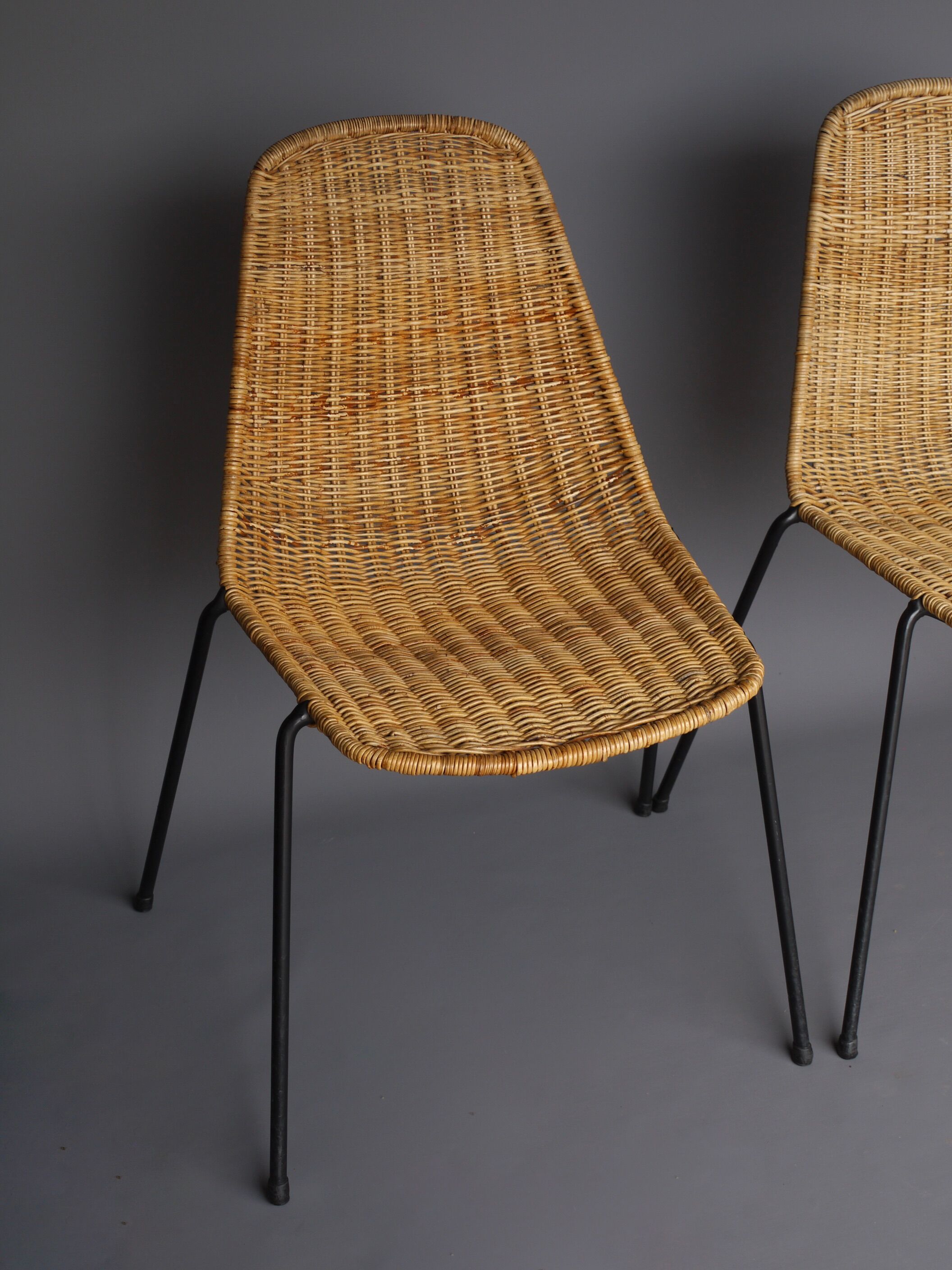 Mid-Century Wicker Chairs by Gian Franco Legler, 1950s. Set of 4