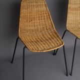 Mid-Century Wicker Chairs by Gian Franco Legler, 1950s. Set of 4