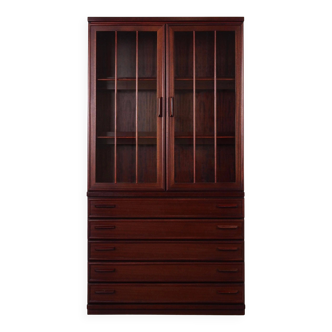 Vitrine en acajou, design danois, années 1970, production : Danemark