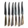 Six knives with steel blades and horn handles, Bonnaud Nancy, early 20th century.