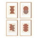Collection de 4 peintures abstraites sur papier signées Eawy