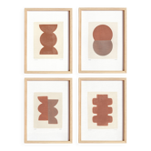 Collection de 4 peintures abstraites sur papier signées Eawy