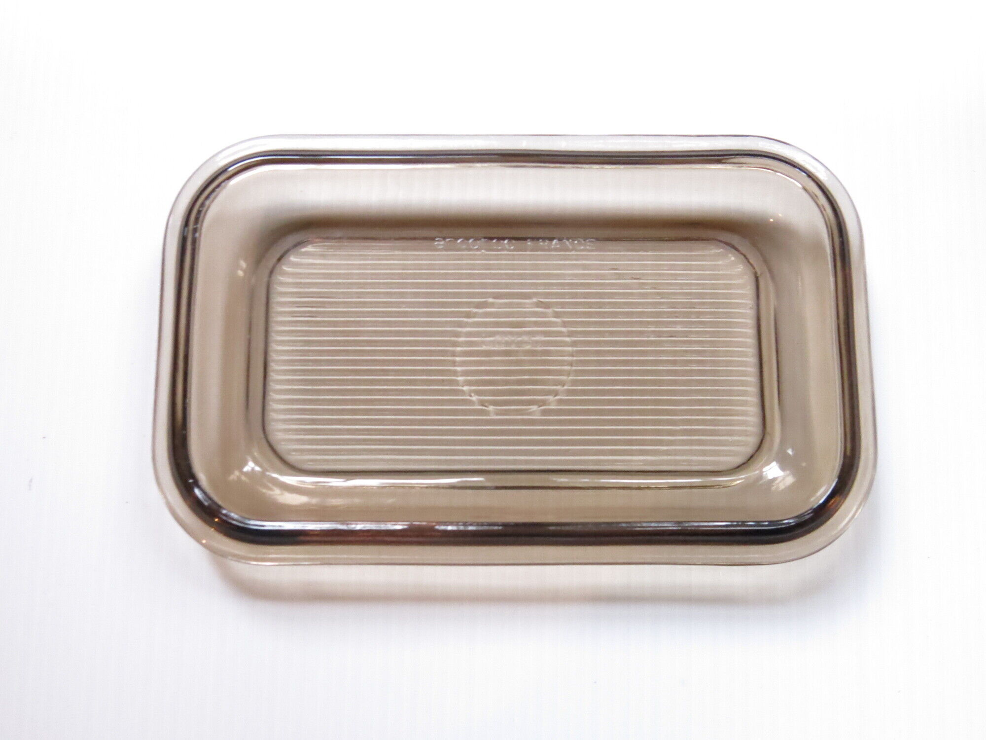 Black amber glass butter dish from lever