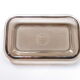 Black amber glass butter dish from lever