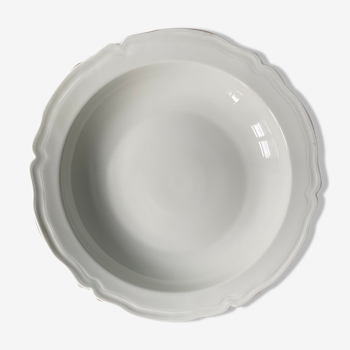 Plat rond creux ancien en porcelaine de Limoges