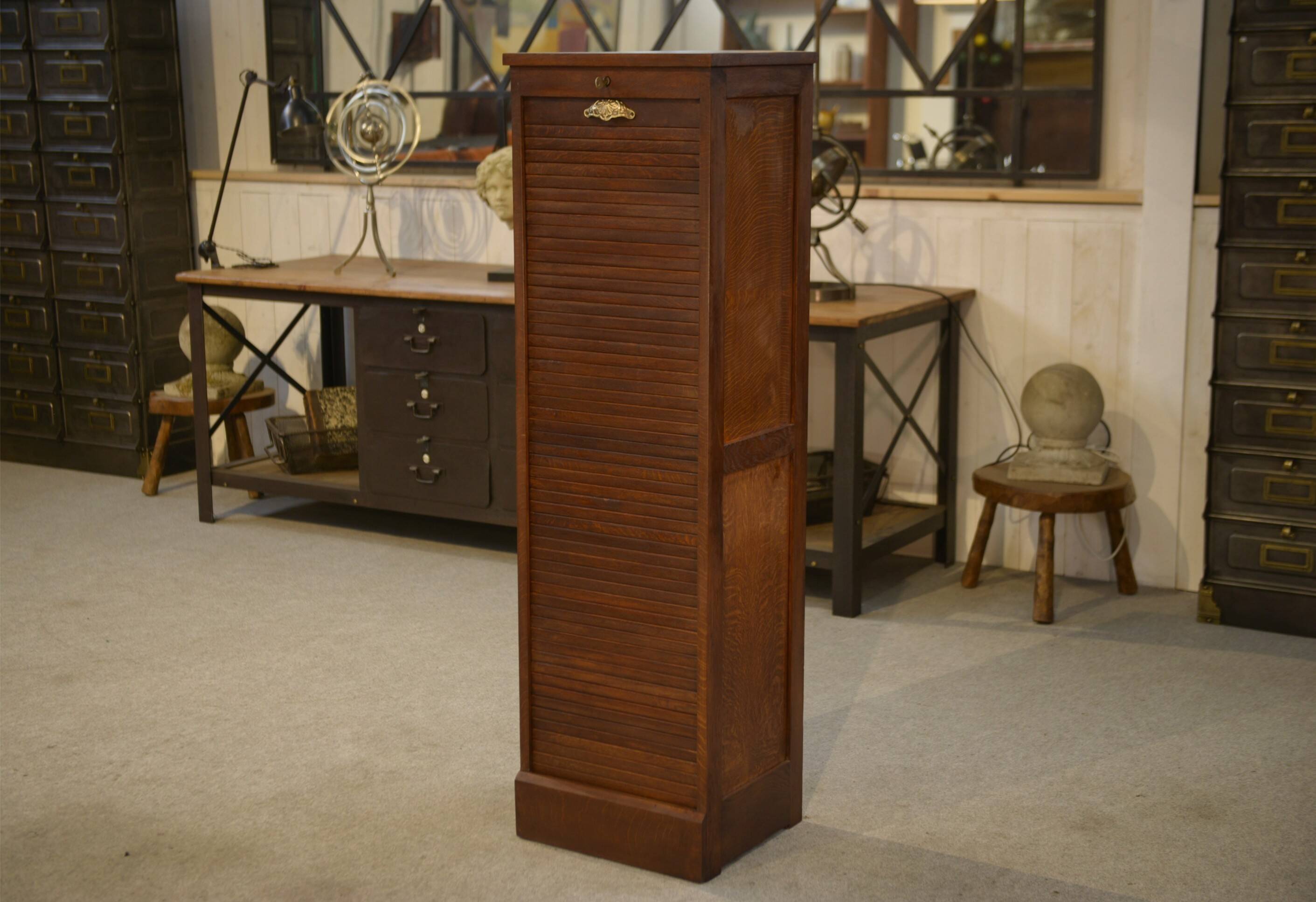 Oak filing cabinet from the 1950s