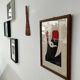 Abstract composition - gouache, signed R. Rault, vintage wooden frame