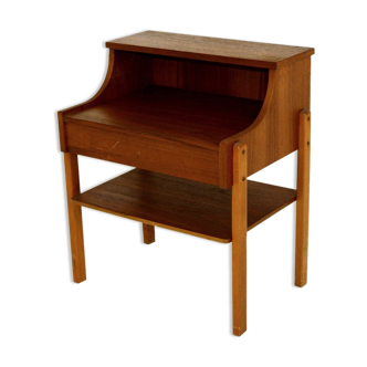 Teak and beech bedside table, Sweden, 1960