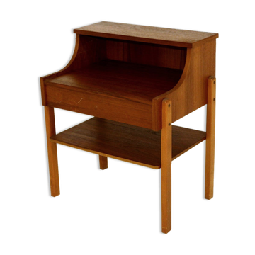 Teak and beech bedside table, Sweden, 1960