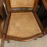 Louis philippe style barber chair in beech with cane seat and backrest