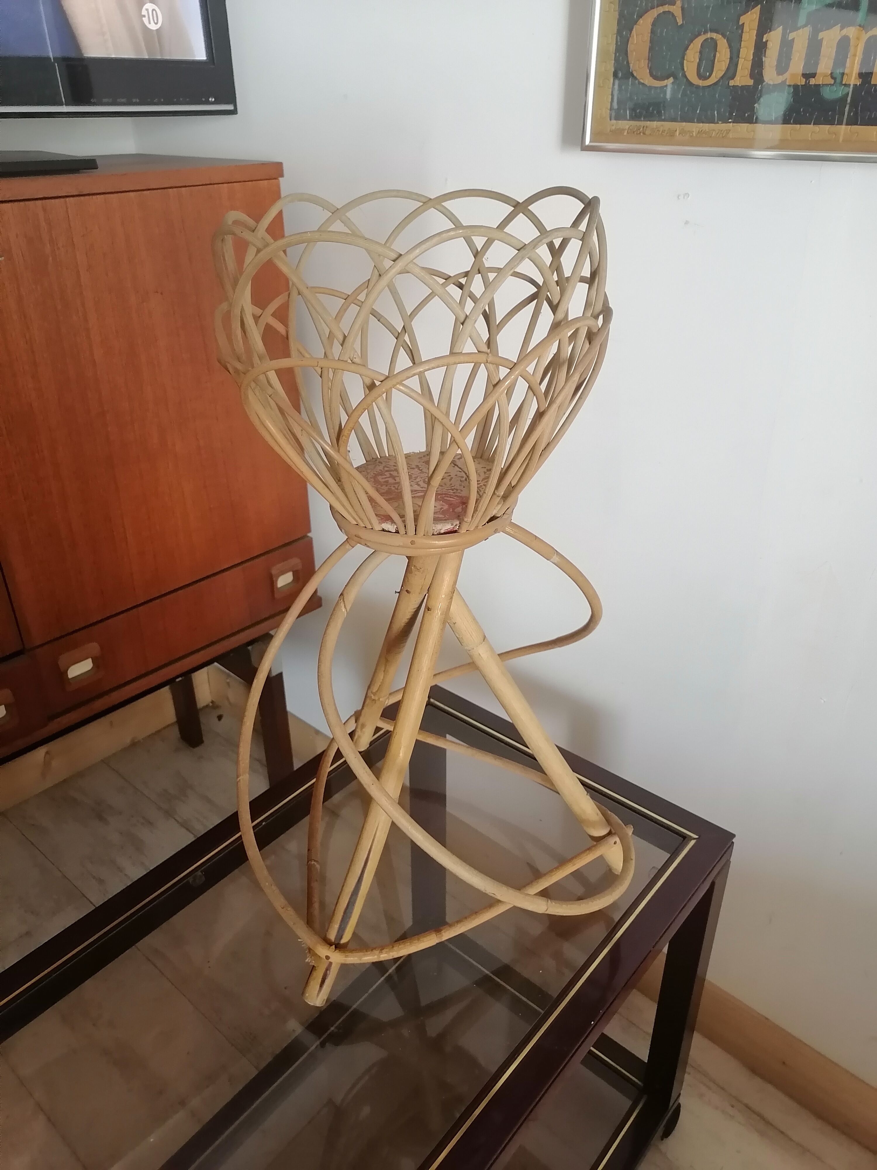 Rest plant rattan wicker 1960 1970