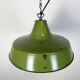 Industrial Italian Green Enamel Factory Pendant Lamp, 1960s