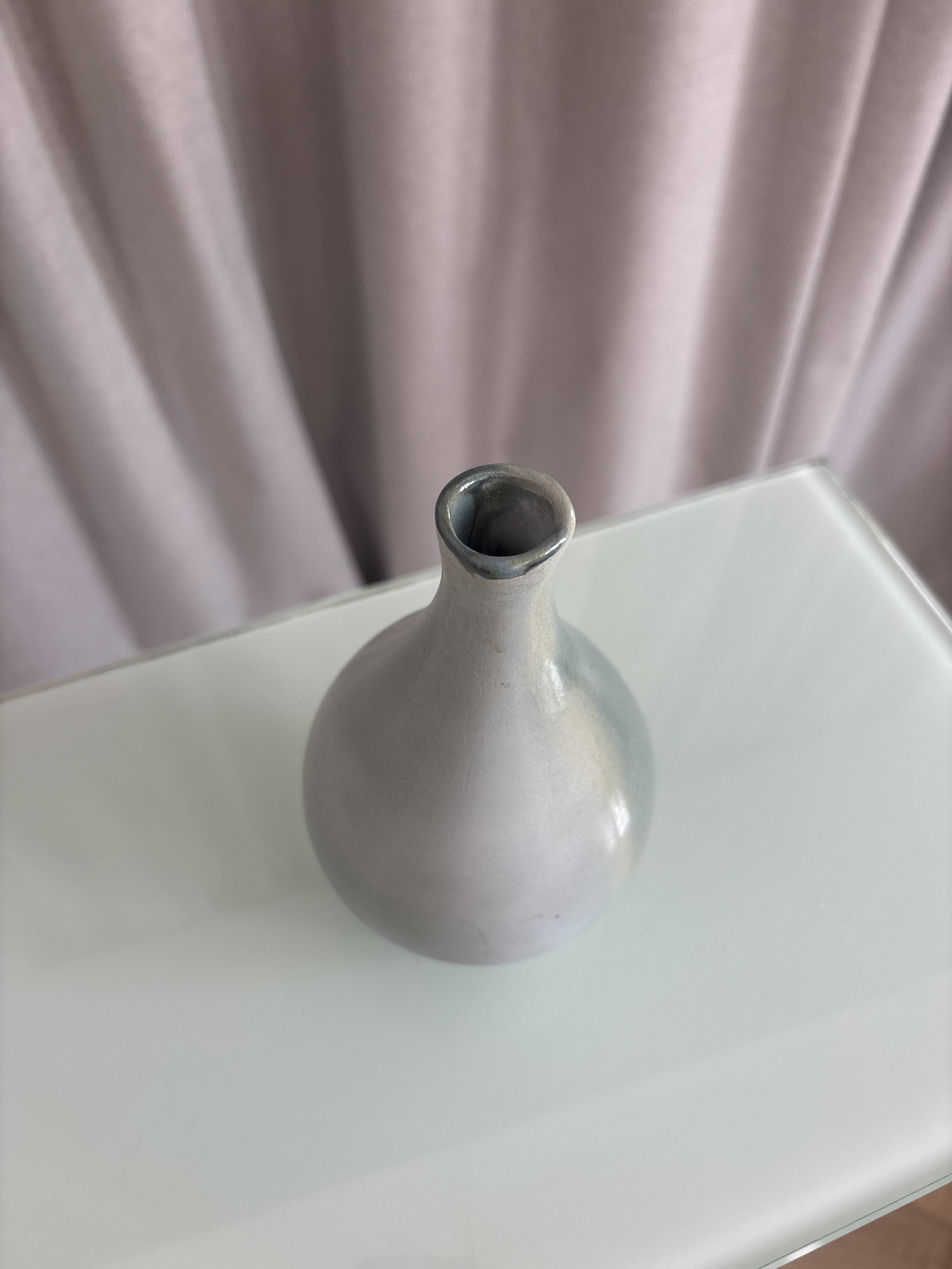 Small vintage vase in glazed ceramic