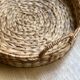 Plateau rond en rotin tressé vintage 33 cm
