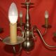 five-armed chandelier in white metal