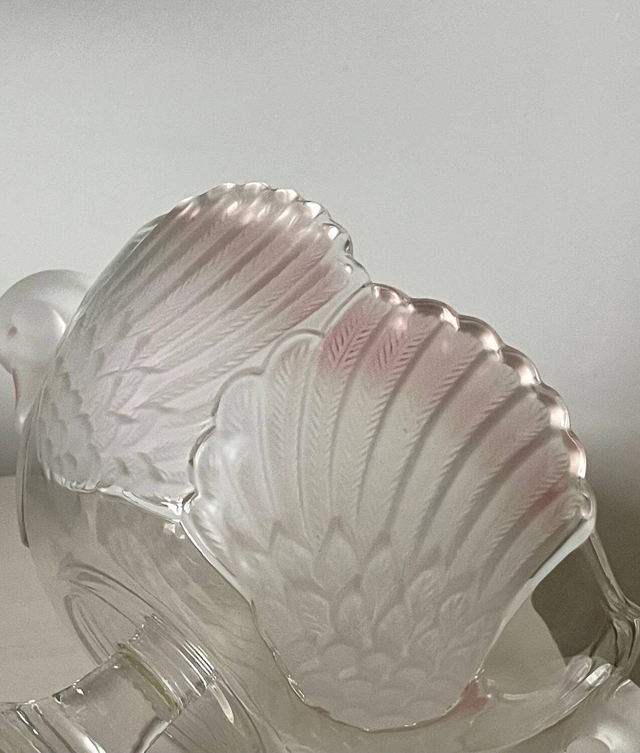 Moulded glass swan bowls