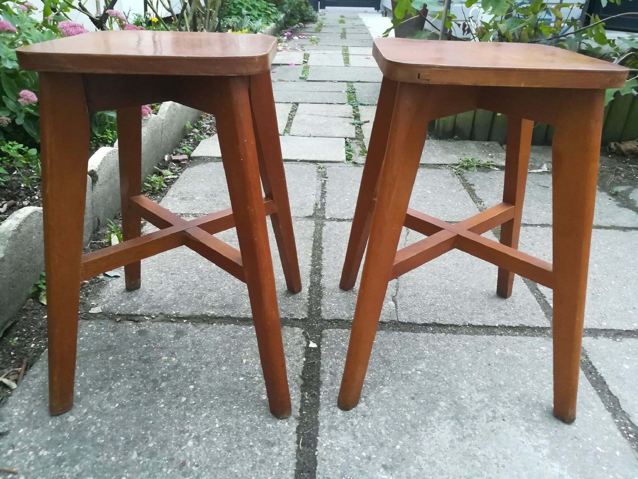 Pair of stools wood 50 years