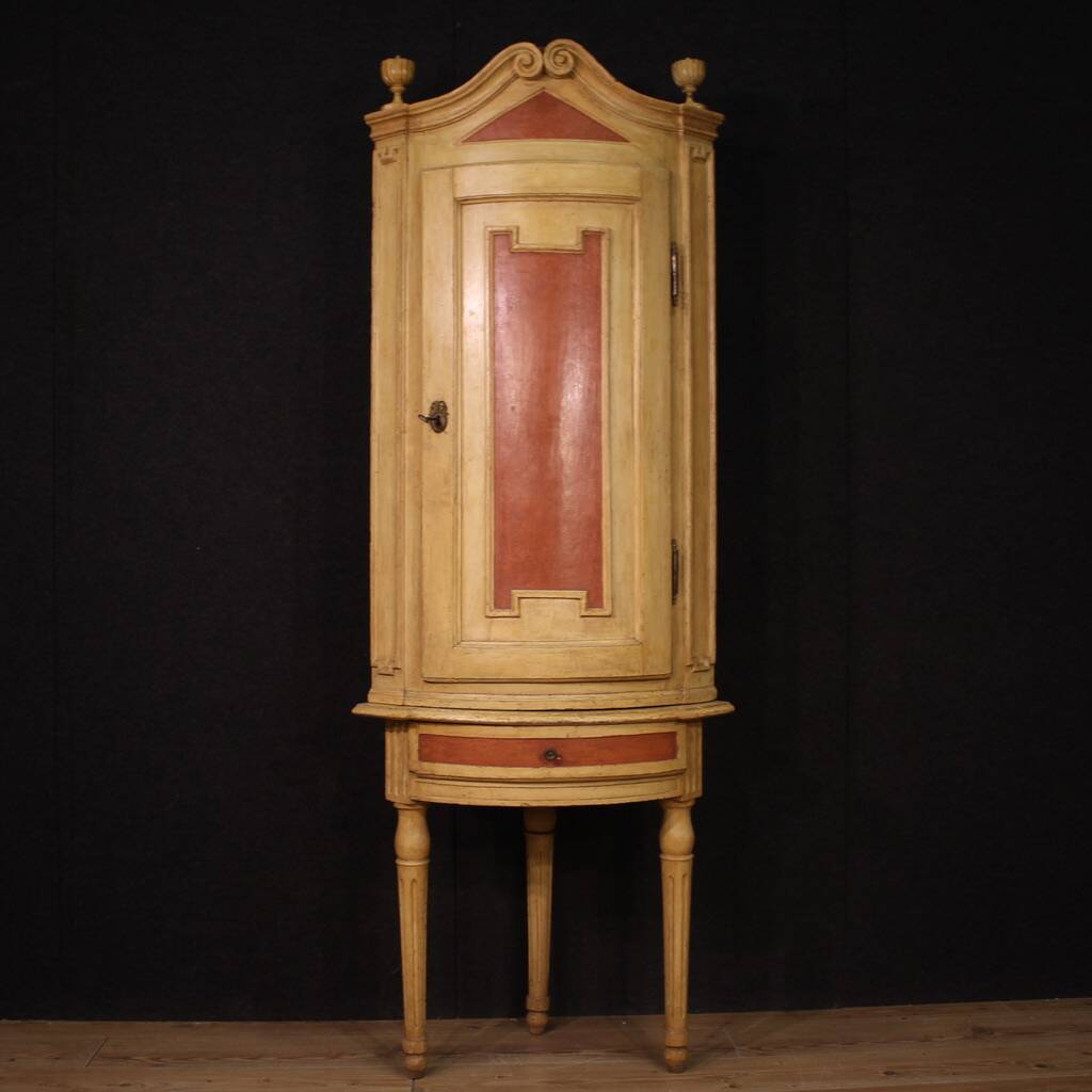 Antique Louis XVI lacquered corner cabinet from the 18th century