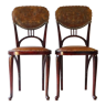 2 chaises Thonet N° 461 art nouveau - 1910 - cuir gaufré
