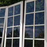 Lot of 4 oak windows H141xL112/117cm old small panes