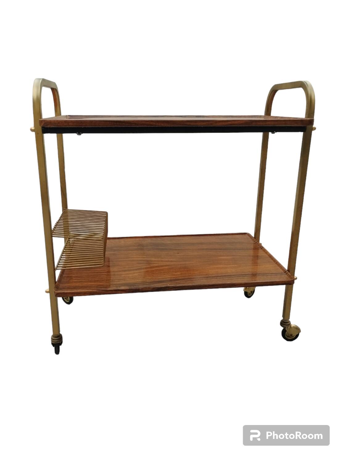 Old vintage trolley on wheels