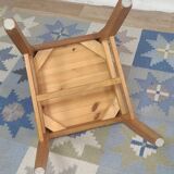 4 brutalist chairs in oak and checkered fabric, Denmark, 1960s