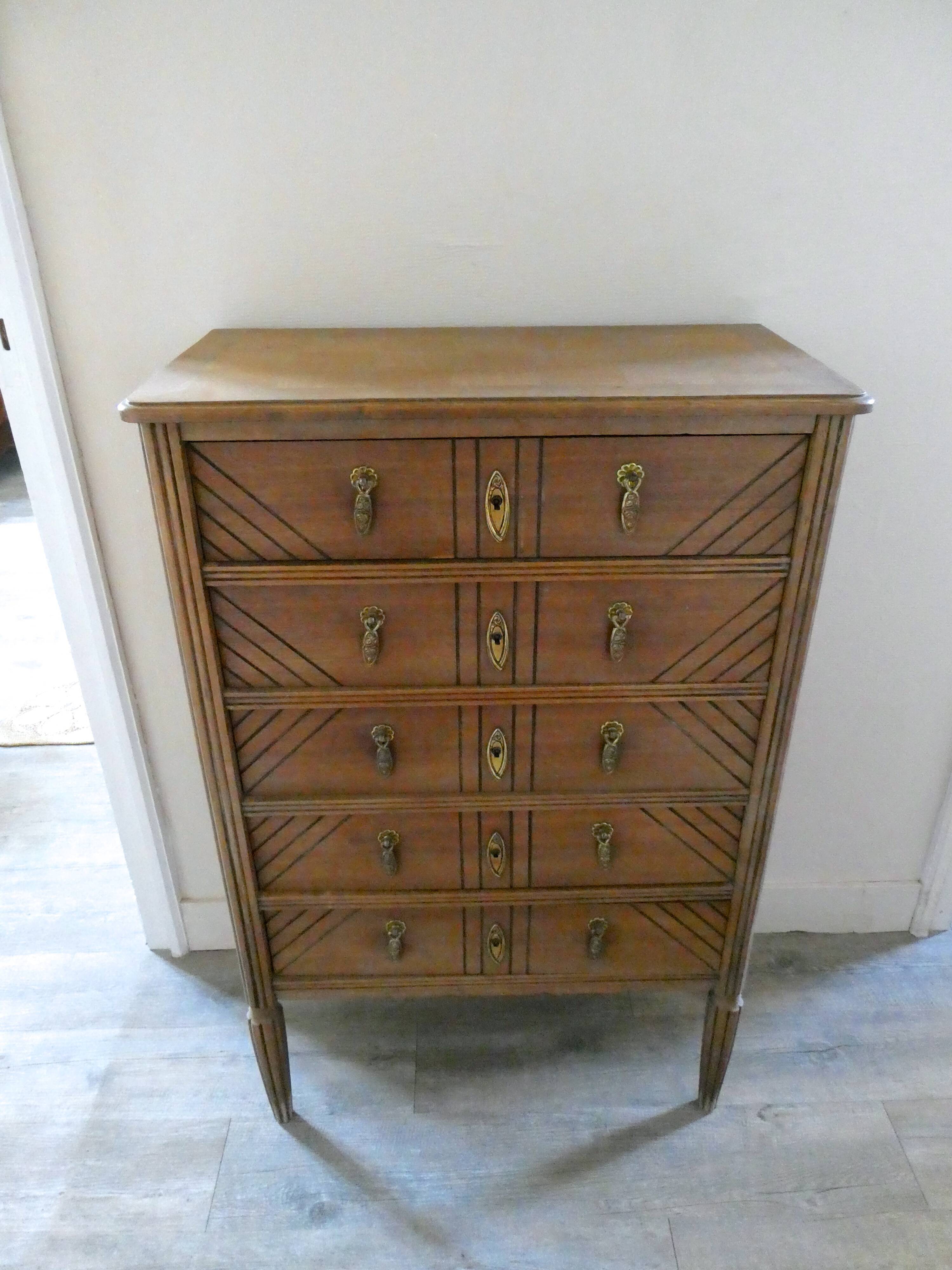 5-drawer art deco chiffonnier, from the 1930s